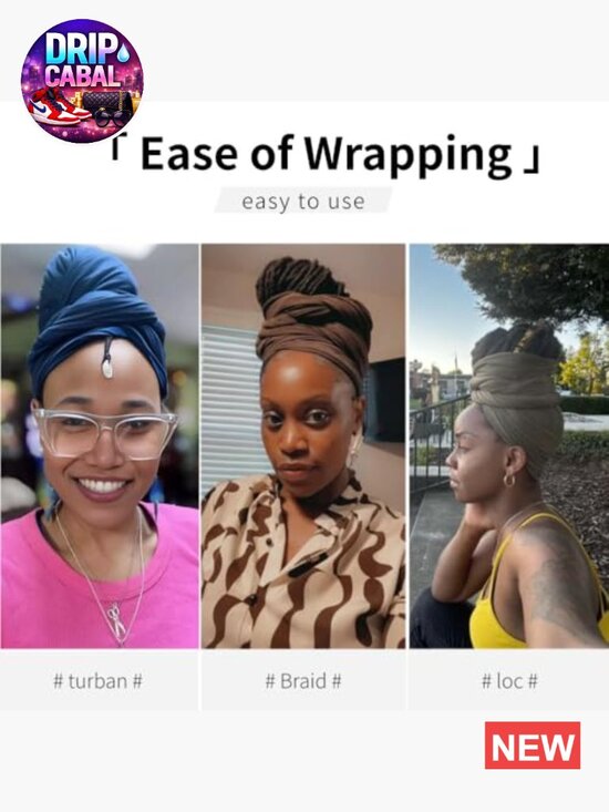 Soft Stretchy Headwrap for Locs Braids, Breathable Polyester Scarf